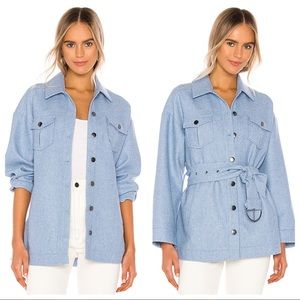 NWT Lovers + Friends Mia Coat in Confetti Blue